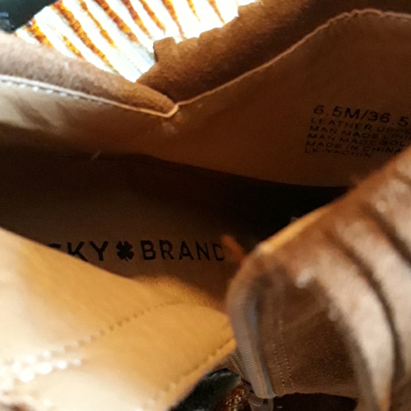 LUCKY BRAND YACHIN LEATHER SUEDE ANKLE BOOTS SZ6.5 - Picture 8 of 8